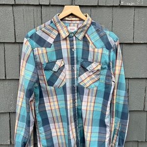 Vintage Levi's Plaid Button Down Shirt - Mens Large